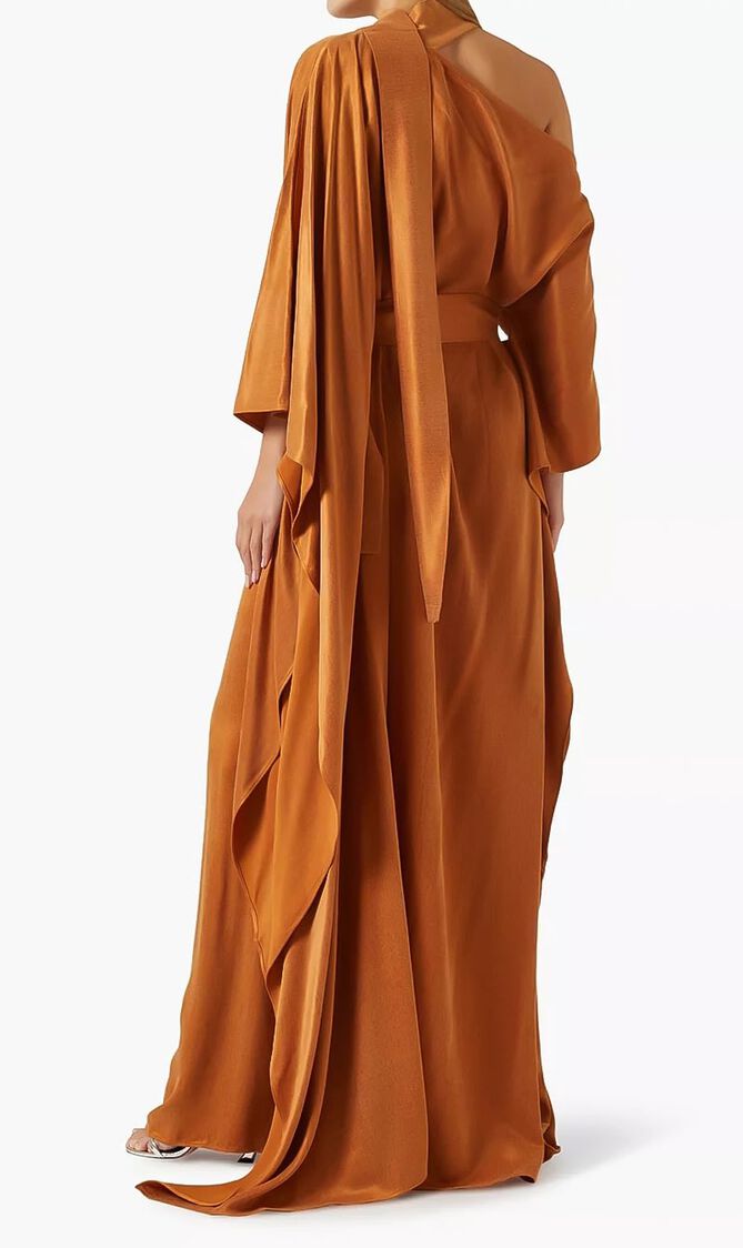 EL VIENTO SATIN KAFTAN OCHRE