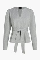 Belted V Neck Sweatshirt