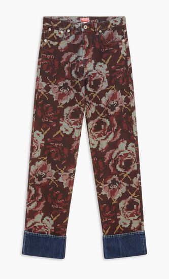 PRINTED STRAIGHT FIT JEANS