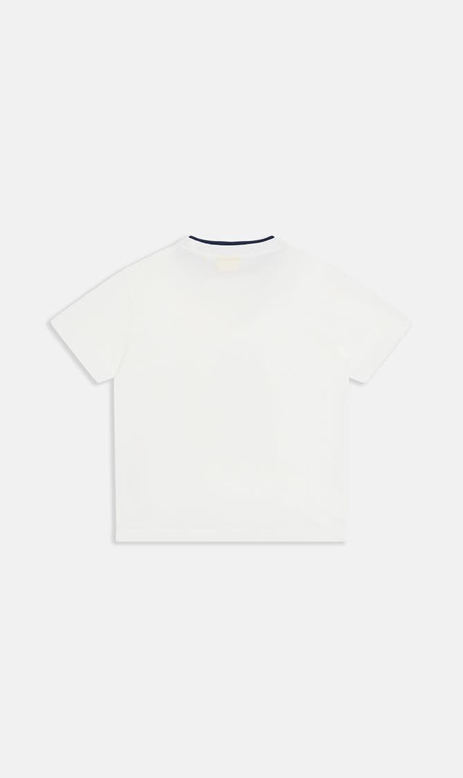 OFF STAMP CLEAR TEE S S WHITE NAVY BLU