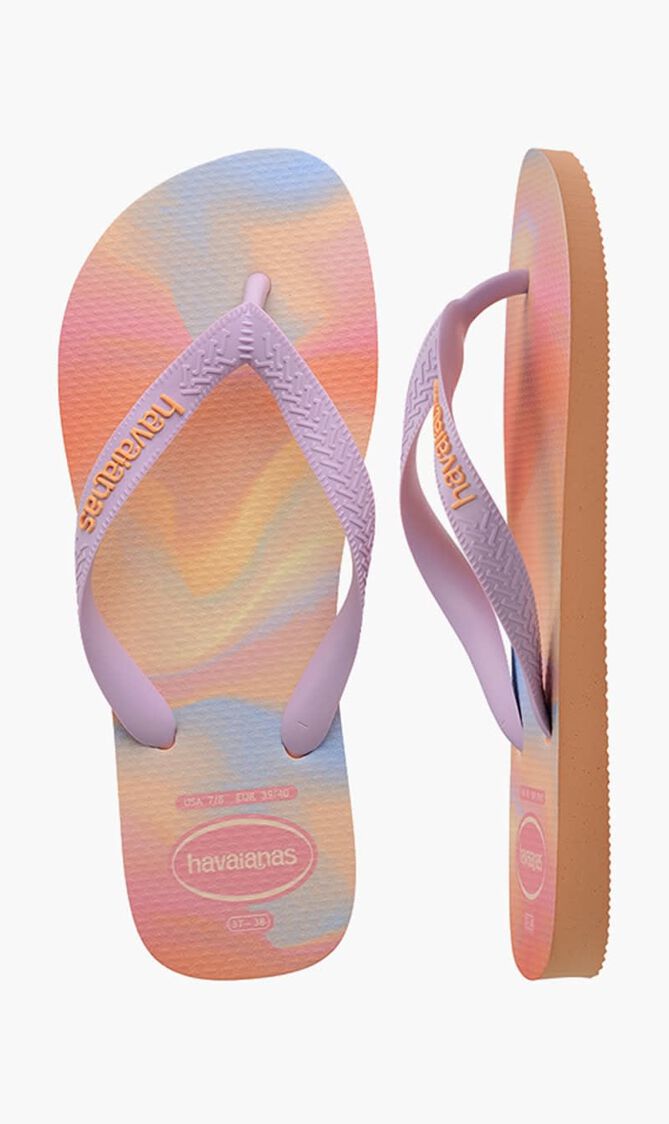 Printed Thong-Strap Flip-Flops