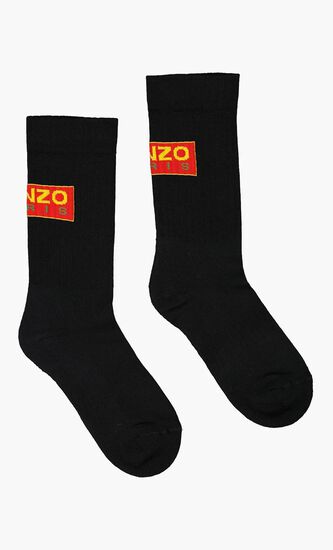 Ribbed Cotton High Socks