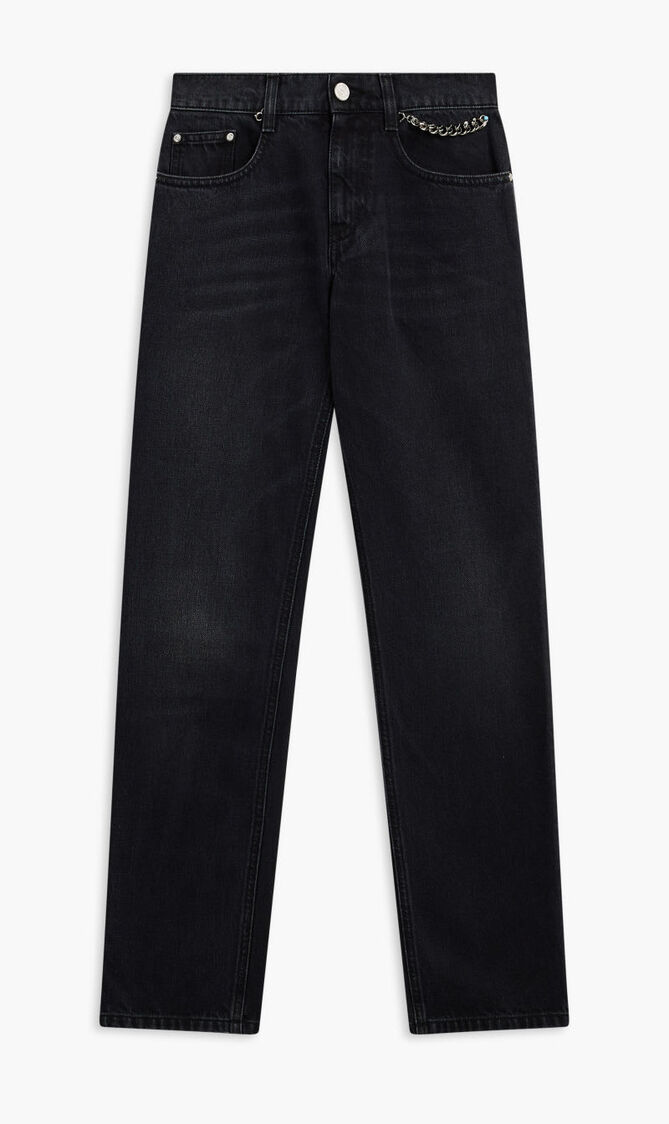 FALABELLA CHAIN SLIM LEG BLACK