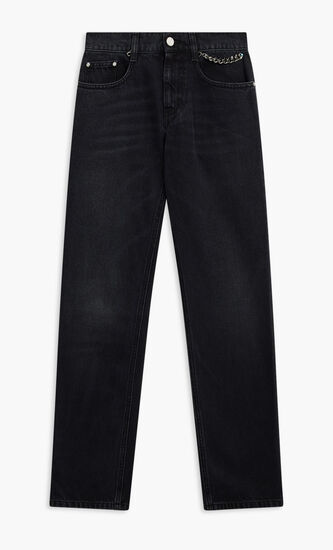 FALABELLA CHAIN SLIM LEG BLACK