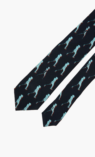 Man Print Narrow Tie