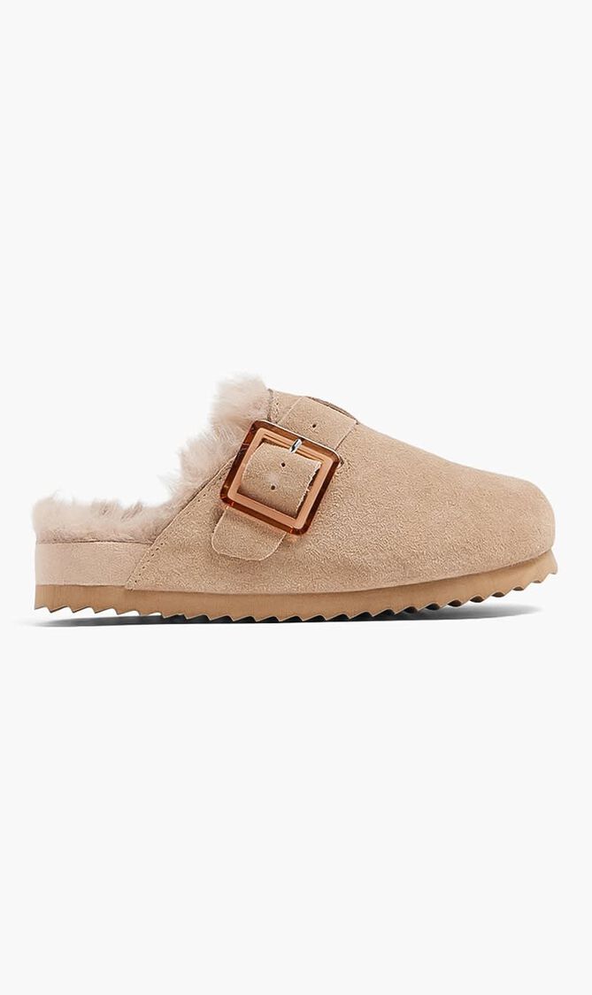 Suede Furry Sabot