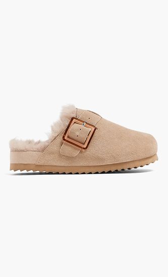 Suede Furry Sabot