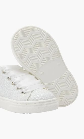Lace Up Glitter & Tulle Sneakers