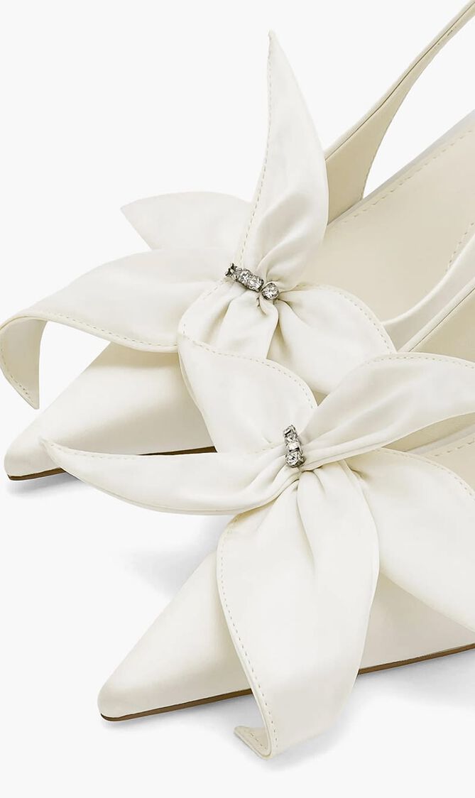 QUEENA FLORAL APPLIQUES SLINGBACK PUMPS