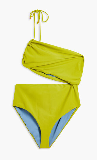MARISSA ONE PIECE-ONE SHOULDER ONE PIECE WITH SIDE CUT-OUT AND MID-LEG OPENING