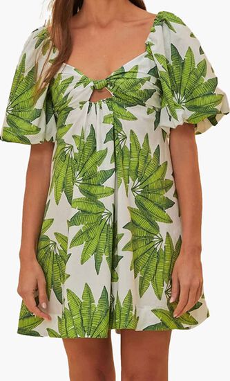Off-White Palms Fan Mini Dress