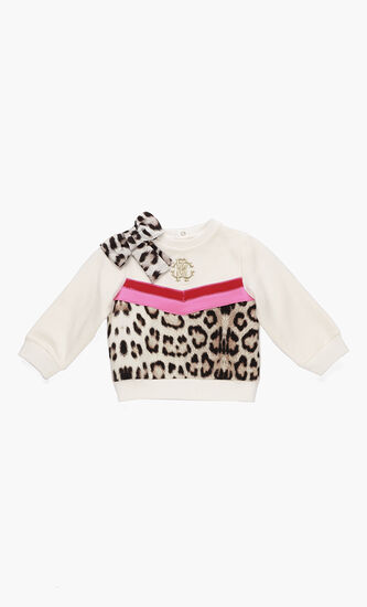 Leopard Print Bow Sweatshirt