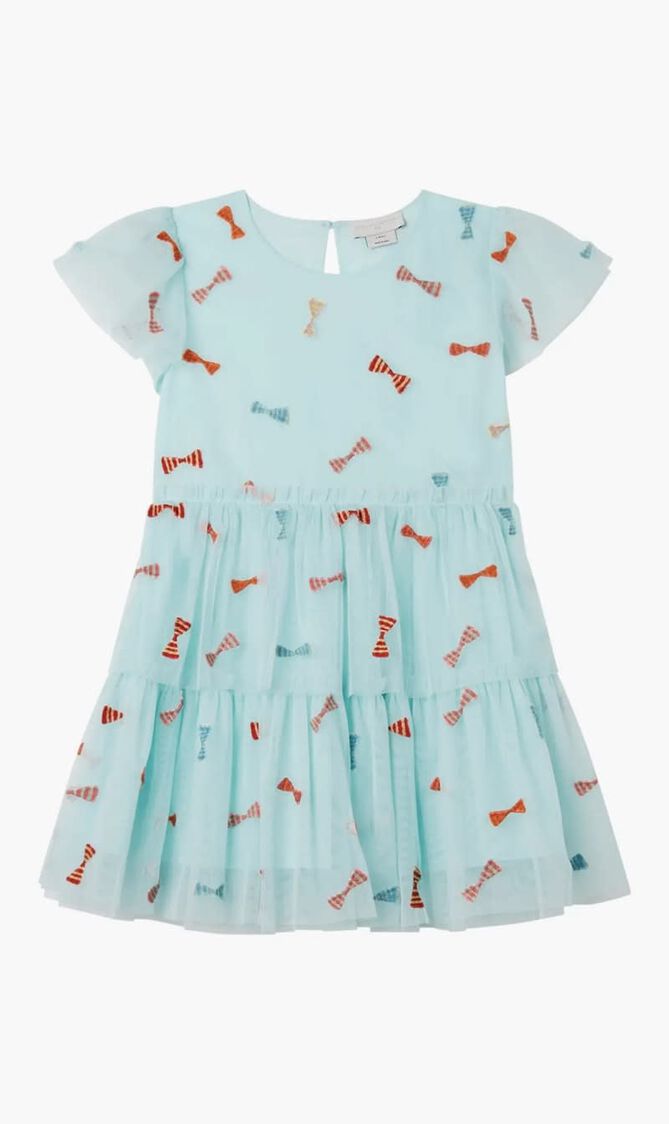 Woven Dress With Multicolored Bows