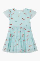 Woven Dress With Multicolored Bows