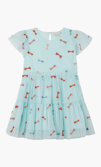Woven Dress With Multicolored Bows