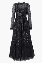 Sequin Dash Long Sleeve Gown