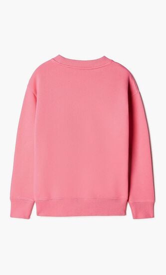 BOOKISH BIT LOGO CREWNECK FUCHSIA WHITE