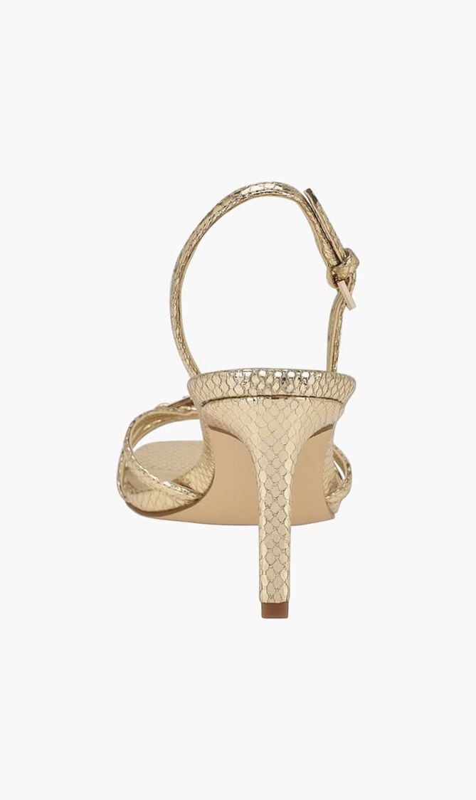 Twilla Metallic Embossed Logo Sandals