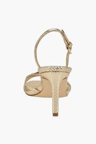 Twilla Metallic Embossed Logo Sandals