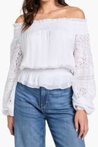 Silk Blend Off Shoulder Top