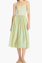 Printed Silk Strapless Dress