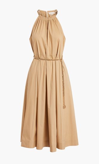 Chain Neck Organic Stretch Cotton Halter Dress