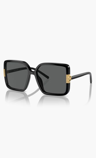 SQUARE BLACK FRAME WITH DARK GREY LENS 57