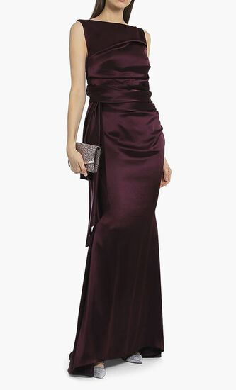 Draped Sleeveless Gown