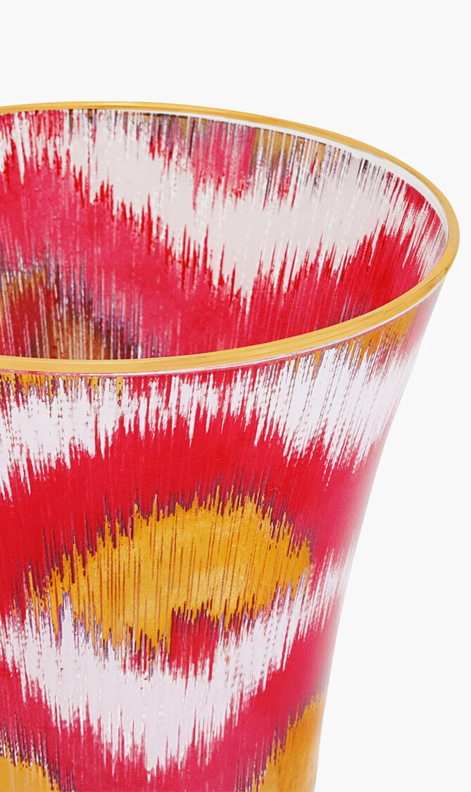Ikat Drinking Glass Red