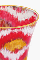 Ikat Drinking Glass Red