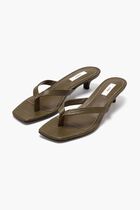 LIZARD EMBOSSED HEELED FLIP FLOPS