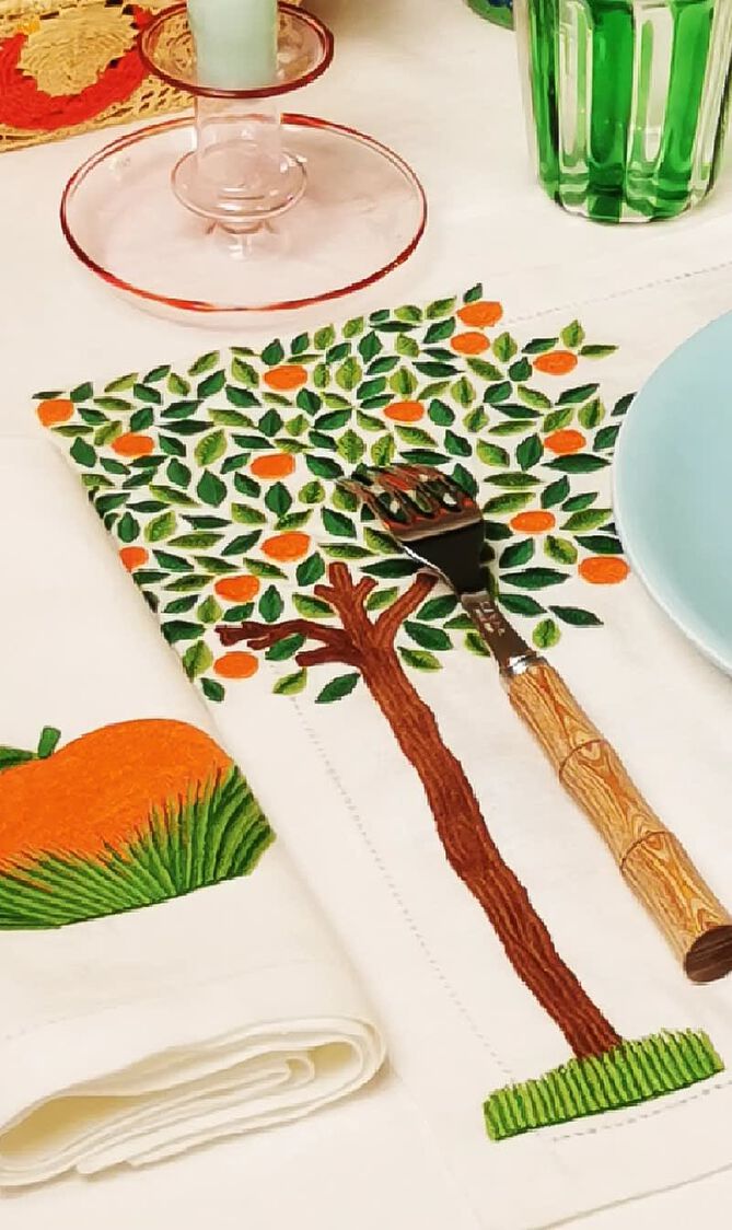 Orange Tree Placemat, White