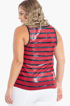Sequined Striped Tank Top