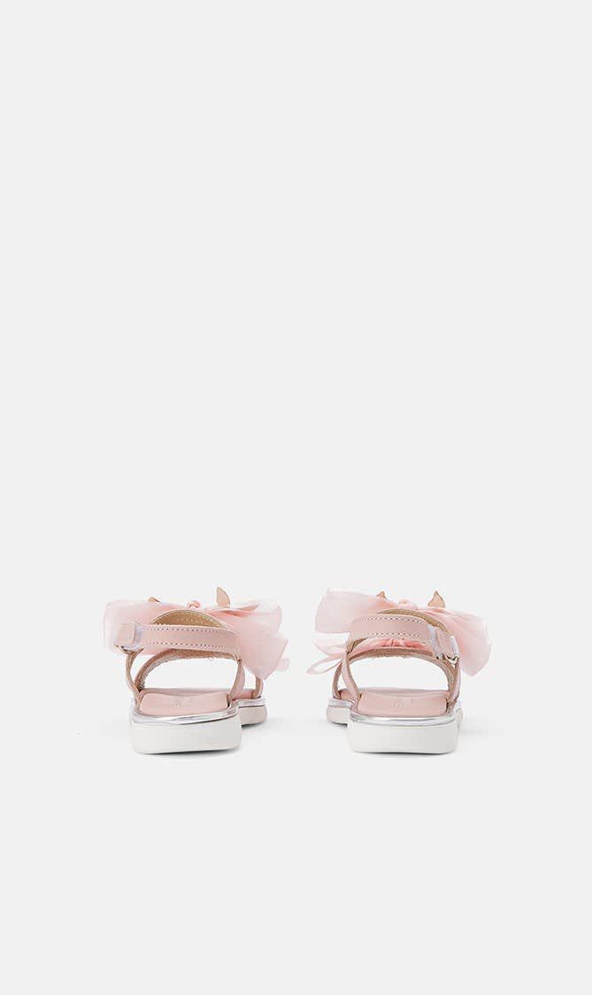 SWAROVSKI BUTTERFLIES ORGANZA BOWS EMBELLISHED LEATHER SANDALS