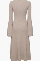 Flared Cashmere Blend Knit Midi Dress