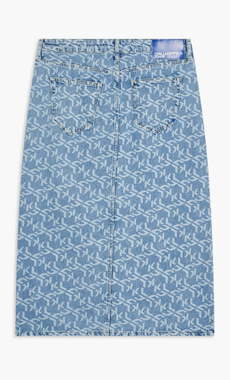 KLJ MONOGRAM DENIM MAXI SKIRT