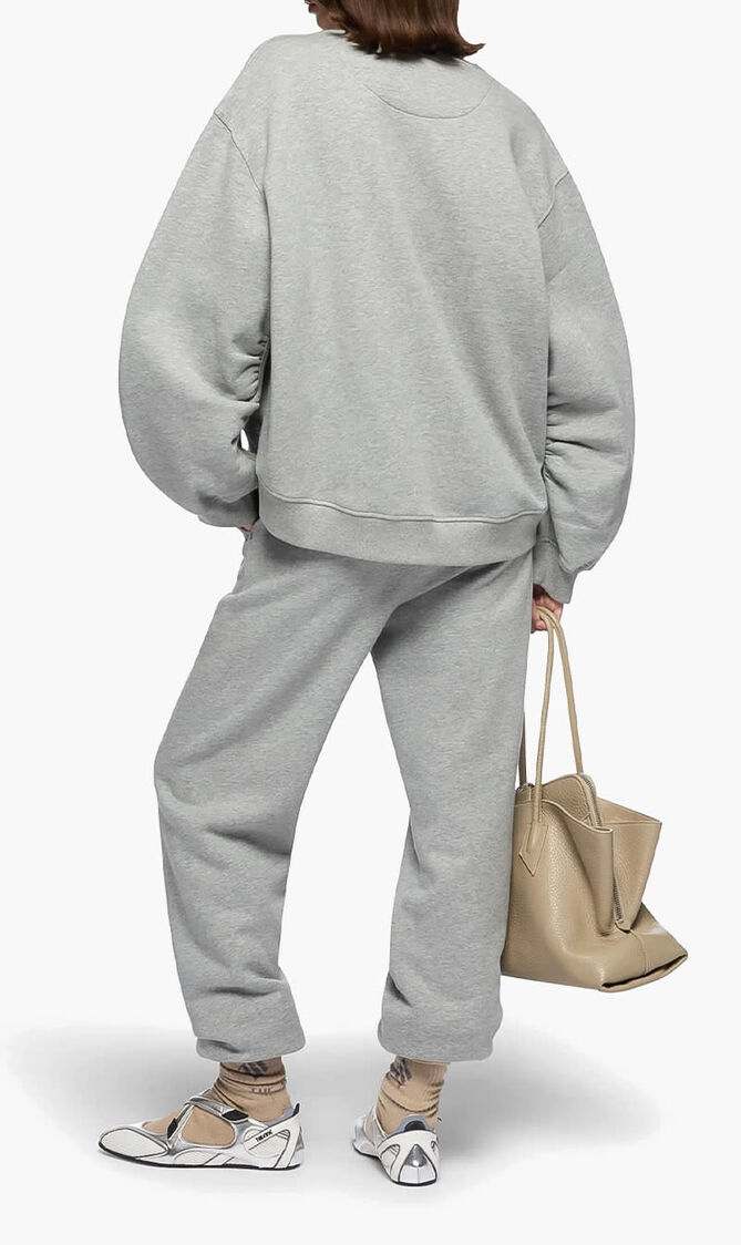 PENNY' LONG PANTS MELANGE GAUZED FLEECE LIGHT GREY MELANGE