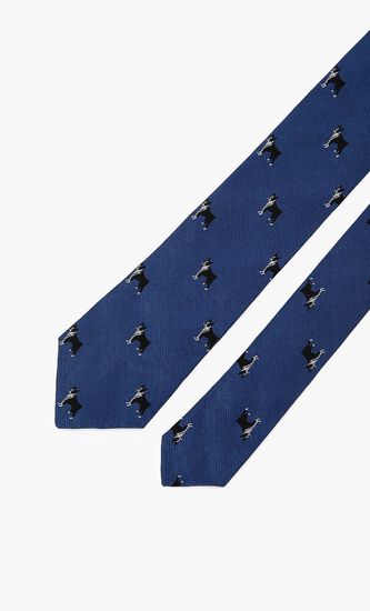 Bulldog Print Silk Tie