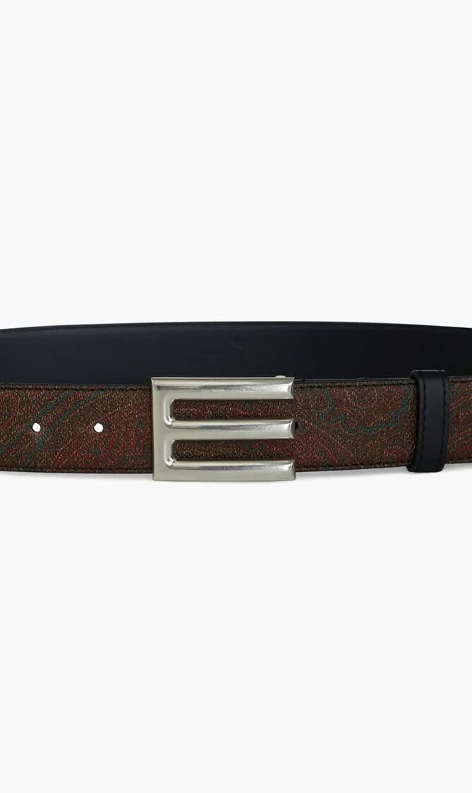 Paisley Print Leather Belt