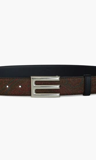 Paisley Print Leather Belt