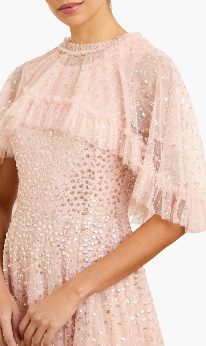 Scatter Dot Short Cape Ankle Gown