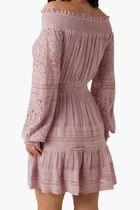 Silk Blend Off Shoulder Mini Dress