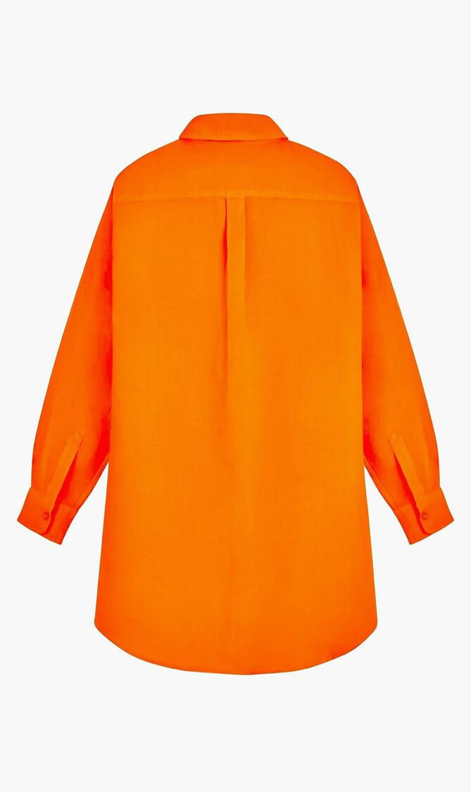 Linen Shirt Solid Dress