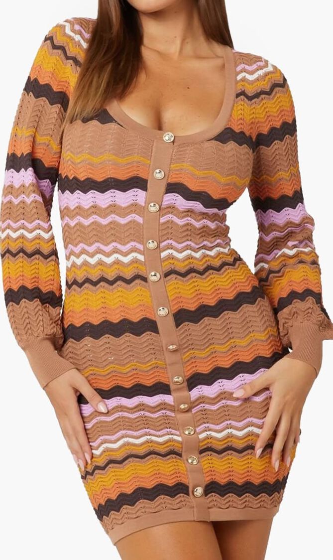 Virginia Chevron Dress Swtr