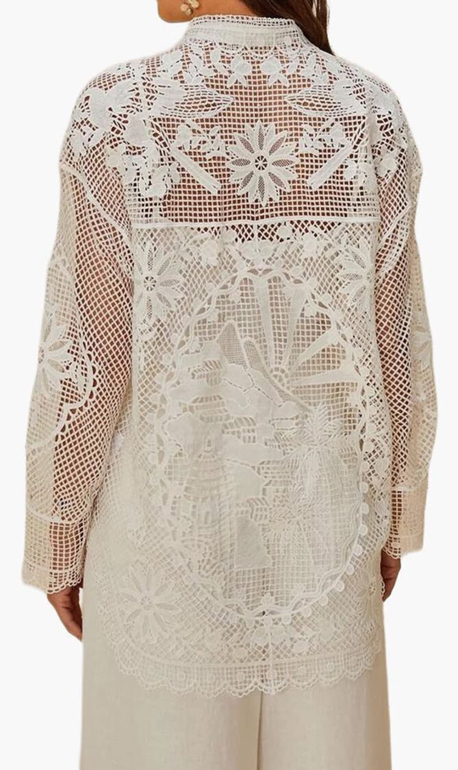 LANDSCAPE GUIPURE OFF WHITE SHIRT