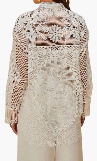 LANDSCAPE GUIPURE OFF WHITE SHIRT