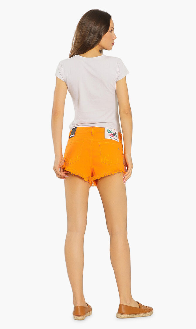 Button Fly Denim Mini Shorts