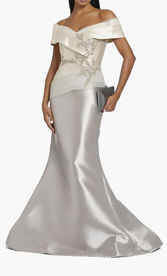 Off Shoulder Mikado Gown