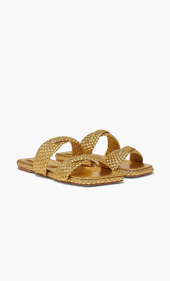 Tresse Metallic Flat Sandals