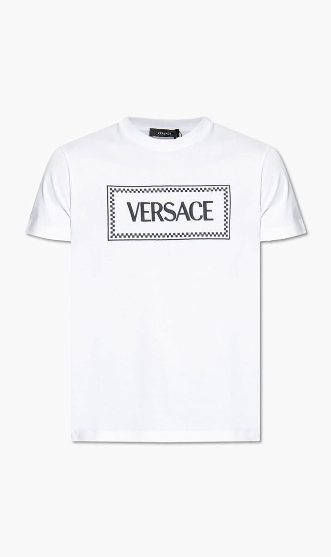 T-SHIRT COMPACT COTTON JERSEY FABRIC + VERSACE LABEL LOGO EMBROIDERY